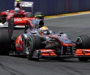 yapboz Lewis Hamilton - McLaren - Valencia 2010